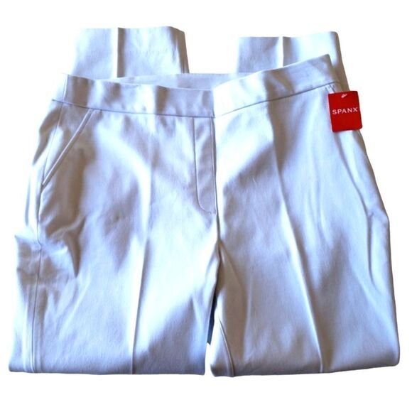 SPANX Classic White 'On The Go' Slim Straight Pants | XL - Picture 4 of 8